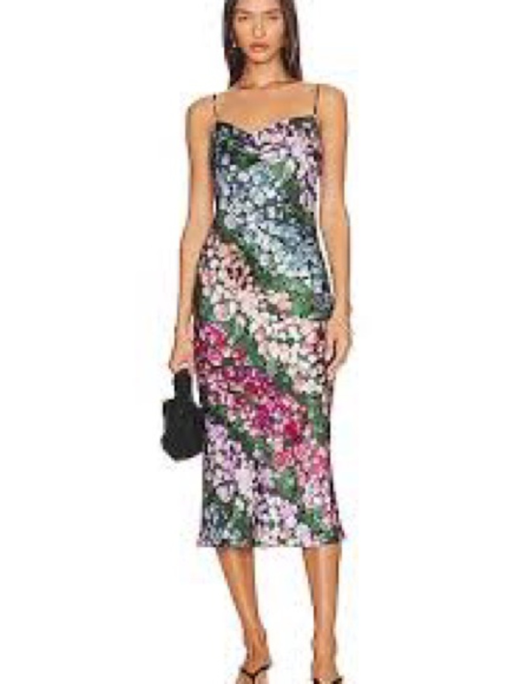Fleur du Mal Multicolor Floral Slip Midi Dress